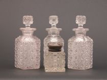 Appraisal: Three Dressing Table Containers ca Late th Early th Century