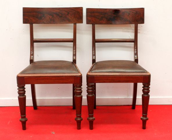 Appraisal: A pair of th Century Victorian mahogany dining chairs