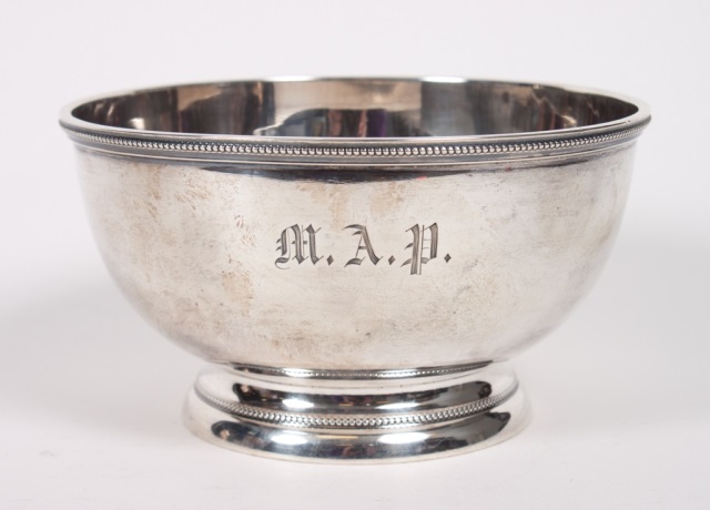 Appraisal: Lincoln Foss coin silver bowl Boston mid th century in