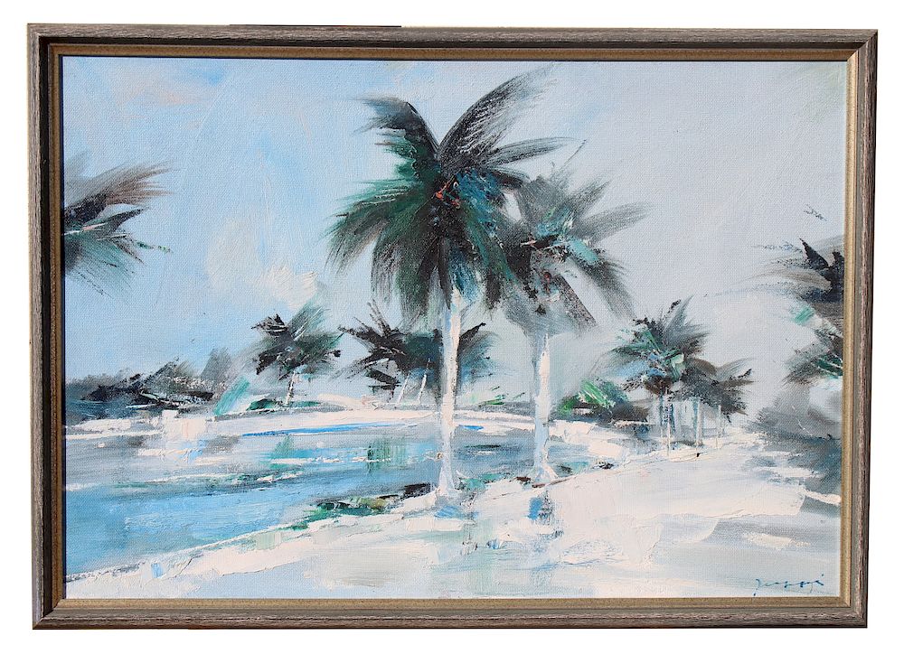 Appraisal: Charles Gruppe B Florida Palm Trees Charles Gruppe B Coastal