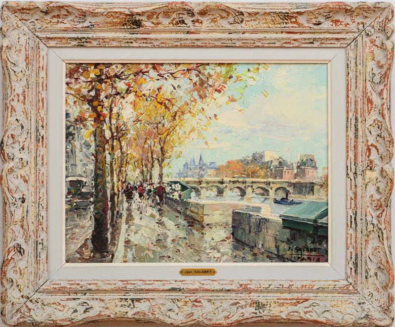 Appraisal: JEAN SALABET b QUAI DE LA SEINE Oil on canvas