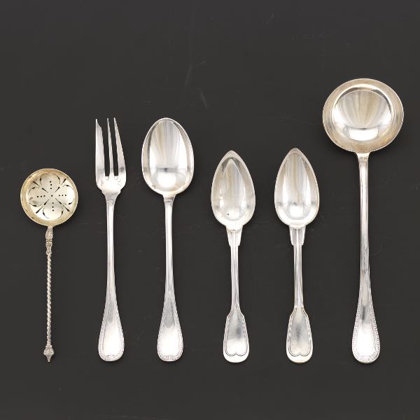 Appraisal: CHRISTOFLE SILVER FLATWARE SERVING PIECES Including one ladle one tablespoon