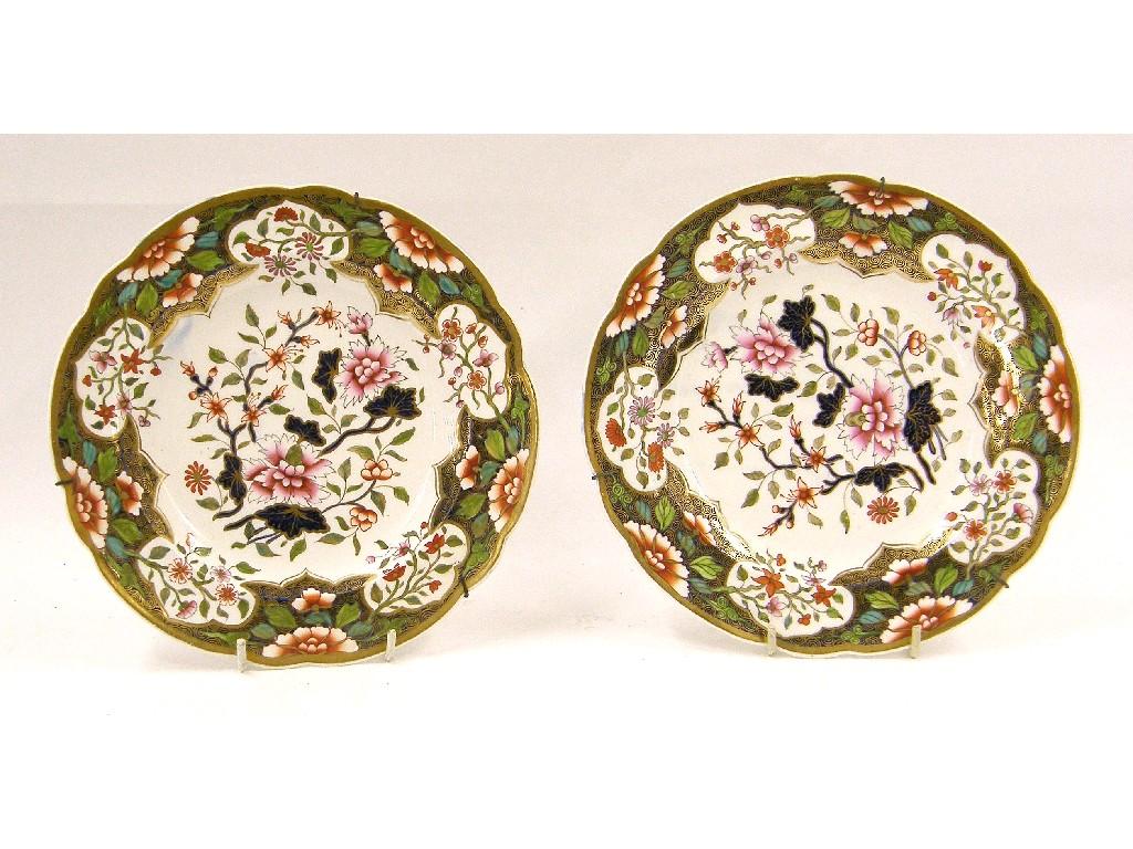 Appraisal: Pair of decorative Spode cabinet plates decorated with reserves of