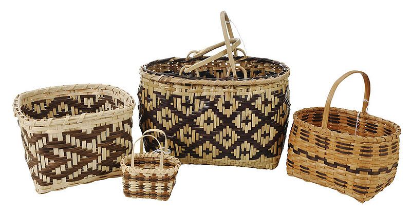 Appraisal: Four Janell Panther Cherokee Baskets Qualla Boundary North Carolina circa