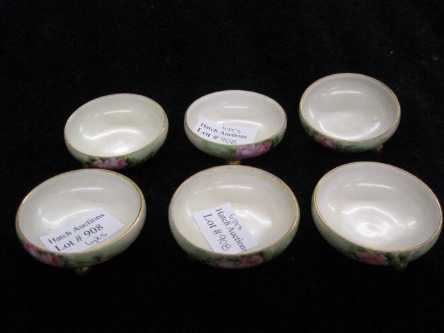 Appraisal: Set of Handpainted Porcelain Salt Cellars footed floral Royal Austria