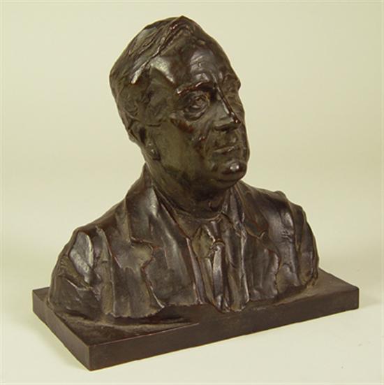 Appraisal: Bronze Bust of Franklin Delanoe Roosevelt Marked with indistinguishable copyright