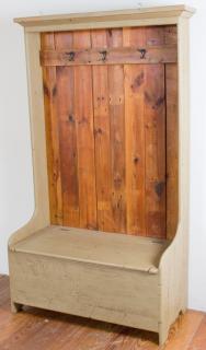 Appraisal: Mixed Wood Hall Tree Bench Accent your foyer or hallway