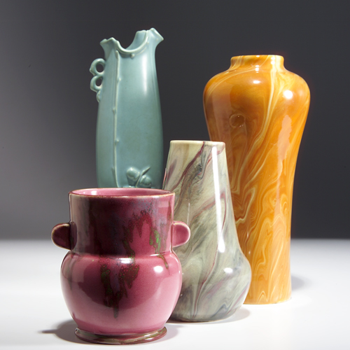 Appraisal: Four WELLER pieces to include an Oak Leaf pitcher an