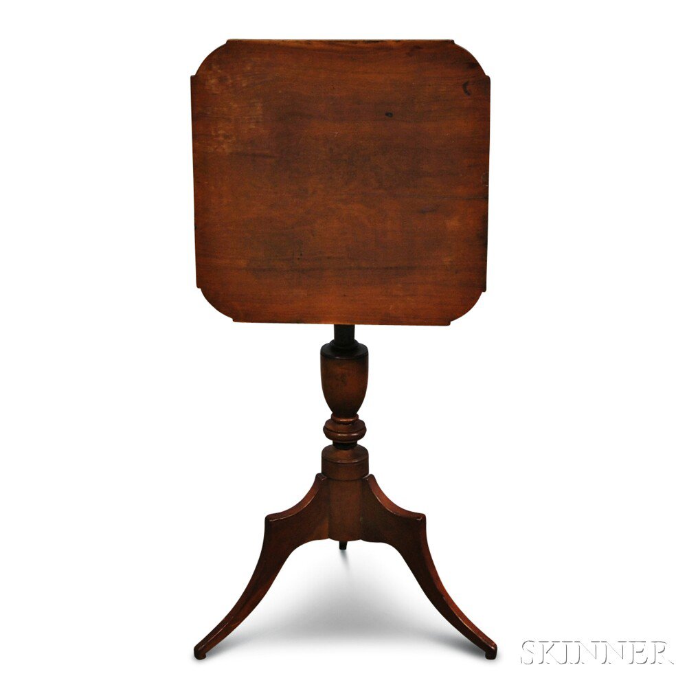 Appraisal: Federal Cherry Tilt-top Candlestand probably Connecticut th century the square