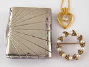 Appraisal: A mixed lot comprising a silver box a carat gold