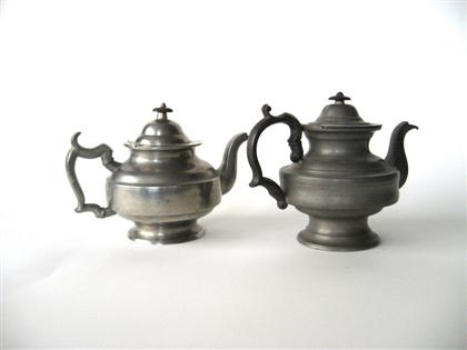 Appraisal: Two pewter teapots s simpson and savage middleton ct Each