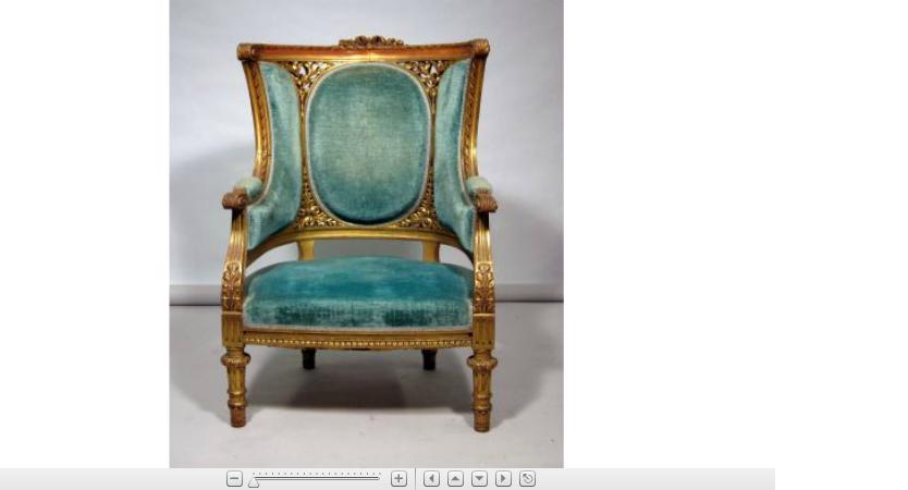 Appraisal: Regence style carved giltwood bergere th century