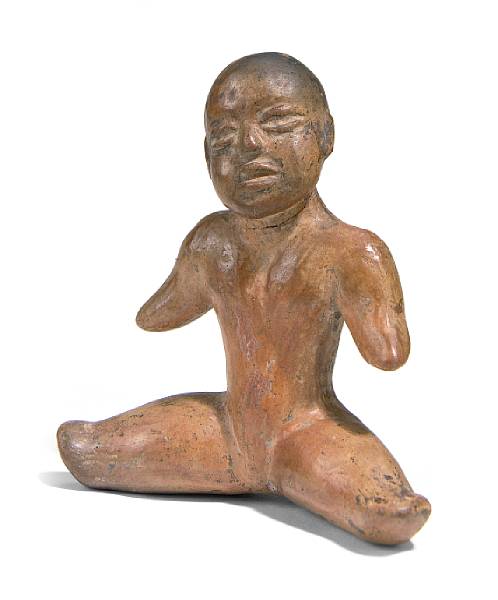 Appraisal: A small Olmec seated figure Preclassic ca - B C