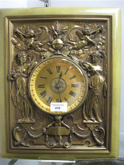 Appraisal: Gilt-metal neoclassical wall clock early th century circular face in