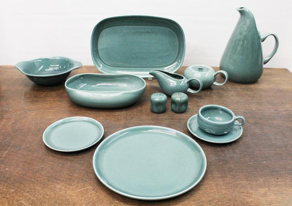 Appraisal: STEUBENVILLE RUSSEL WRIGHT POTTERY DINNERWARE pieces American Modern pattern in