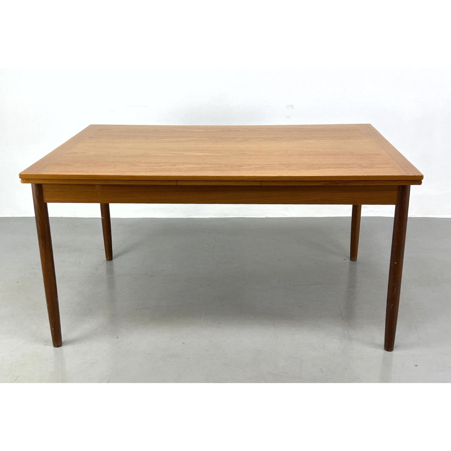 Appraisal: Danish Modern Teak Refractory Dining Table Pull out Leaves measure