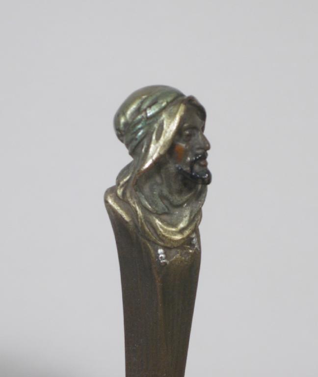 Appraisal: An Austrian cold painted bronze Paper Knife with arab head