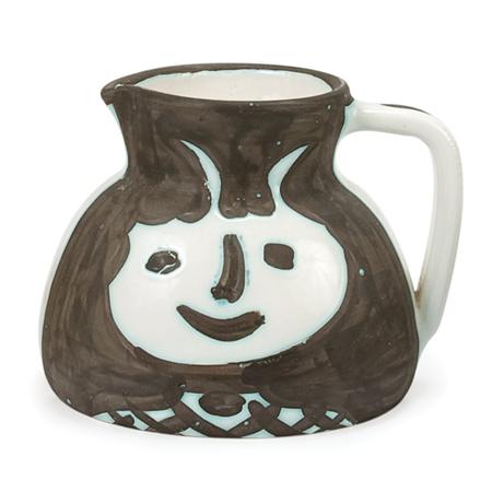 Appraisal: Pablo Picasso HEADS Painted and partially glazed ceramic pitcher Estimate