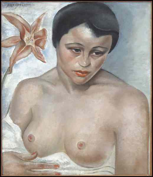 Appraisal: NATALIE EYNON GRAUER AMERICAN - NUDE WITH LILY Oil on