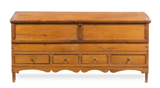 Appraisal: Sale Lot An American Pine Mule Chest th century fitted