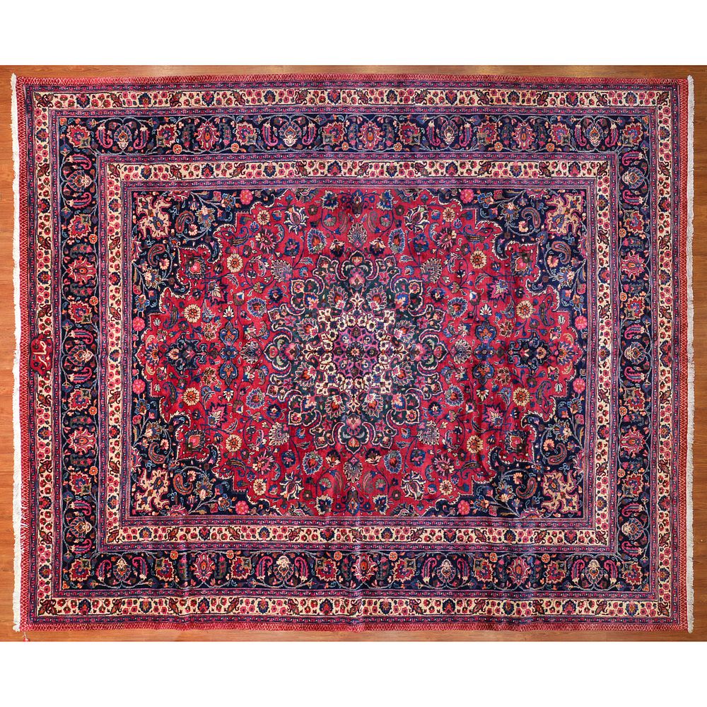 Appraisal: Mashad Carpet Persia x Modern hand-knotted wool pile on cotton