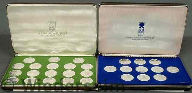 Appraisal: Twenty-nine pieces Franklin Mint silver medals Olympic Winter Summer Games