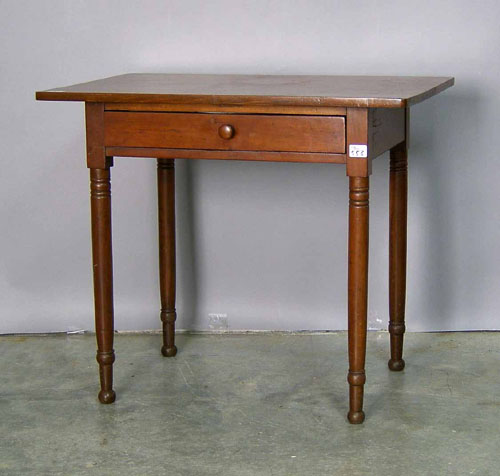 Appraisal: Cherry one-drawer work table th c h w