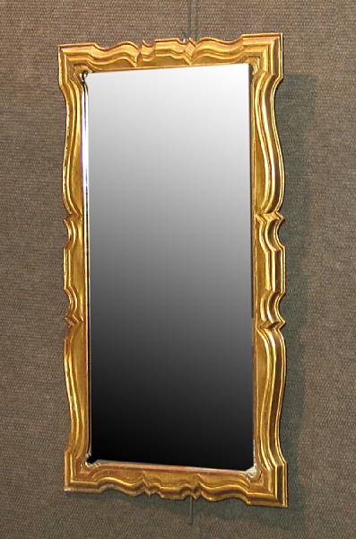 Appraisal: A Baroque style giltwood mirror mid th century height in