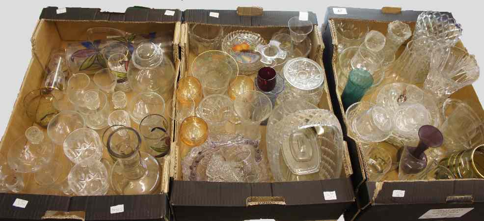 Appraisal: Large Collection of Various Glassware to include Glasses Vases Coloured