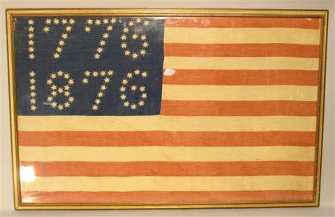 Appraisal: - AMERICAN CENTENNIAL FLAG - American Centennial Flag the dark