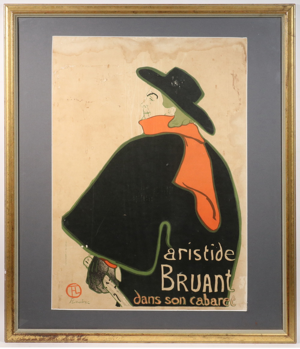 Appraisal: HENRI DE TOULOUSE-LAUTREC FRANCE - Original Period Broadside Poster Aristide