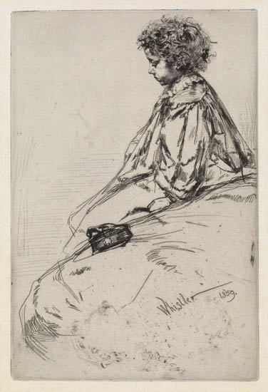 Appraisal: JAMES A M WHISTLER Bibi Lalouette Etching and drypoint on