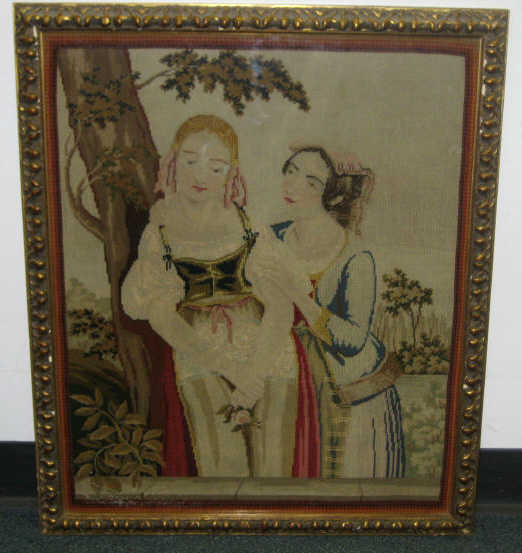 Appraisal: ENGLISH VICTORIAN NEEDLEWORK Executed in cross stitches and petit-point in