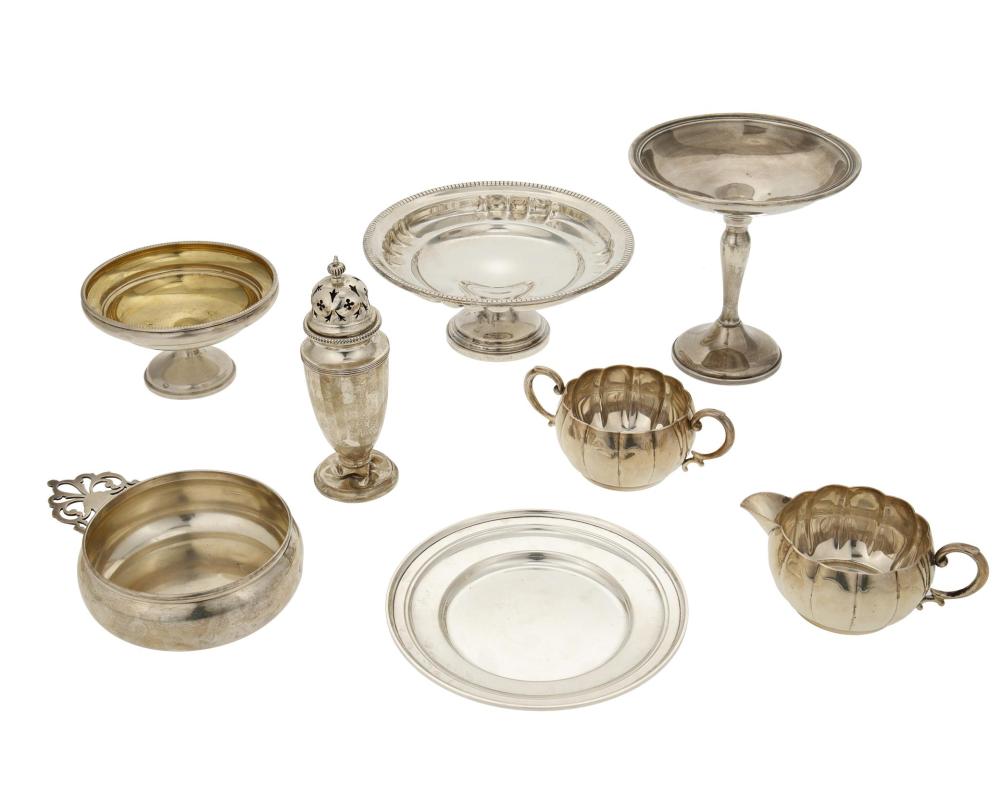 Appraisal: A group of sterling silver holloware items th Century Each