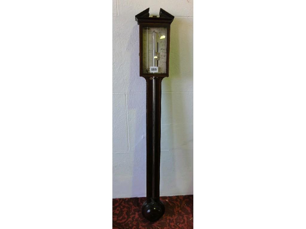 Appraisal: A Georgian mahogany stick barometer with box wood inlaid detail