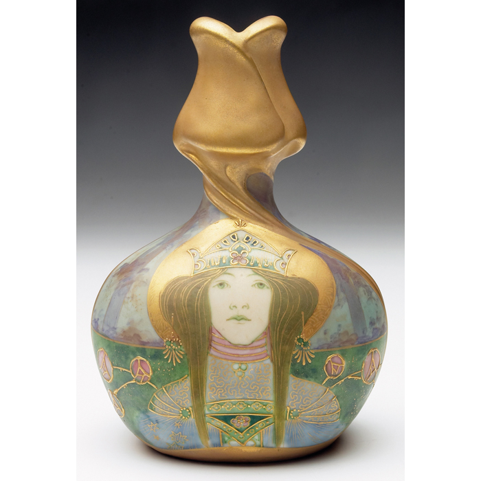 Appraisal: Fine Amphora vase designed by Nikolaus Kannhauser Allegory of Russia