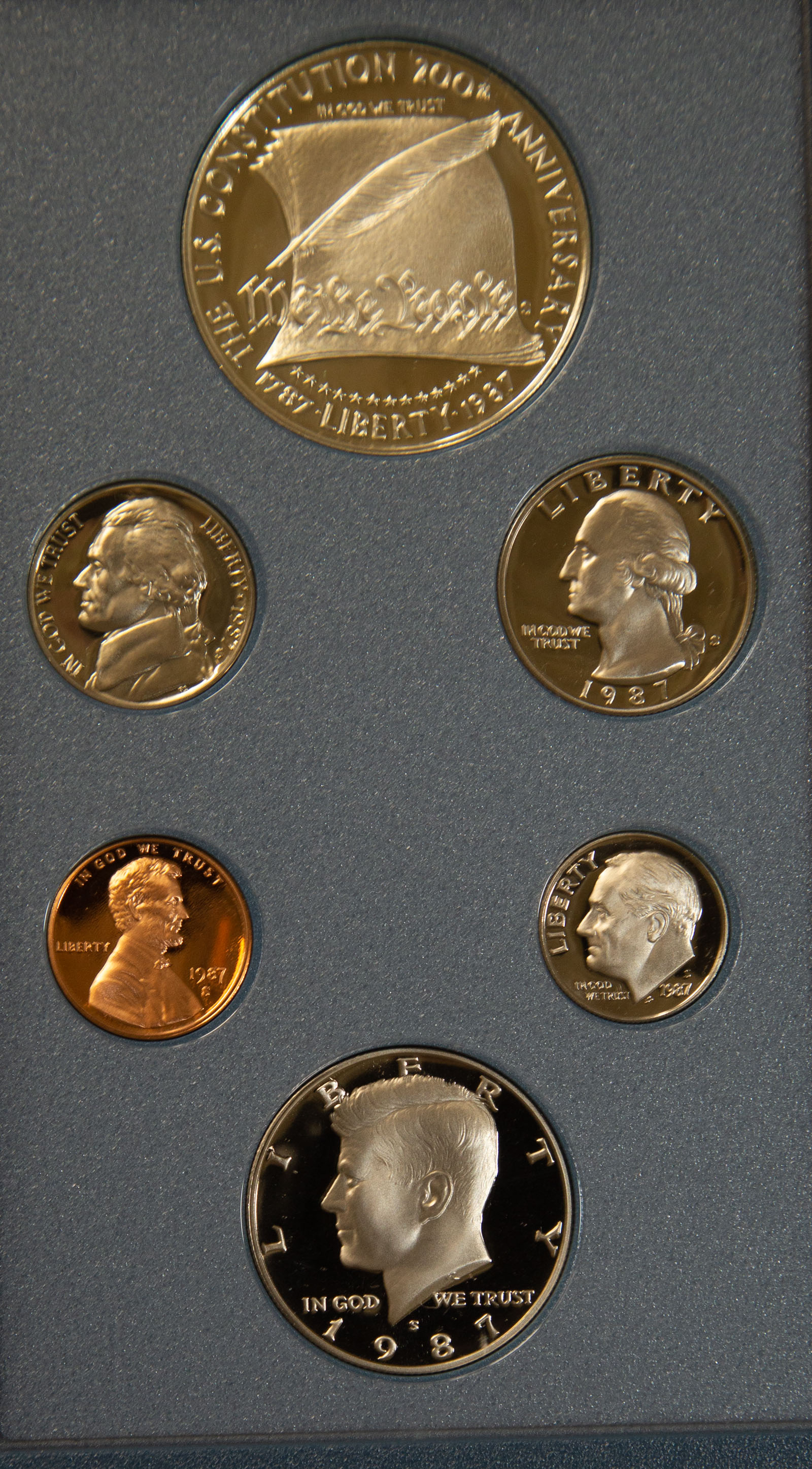 Appraisal: PRESTIGE PROOF SETS Has Constitution Silver Dollar and has the