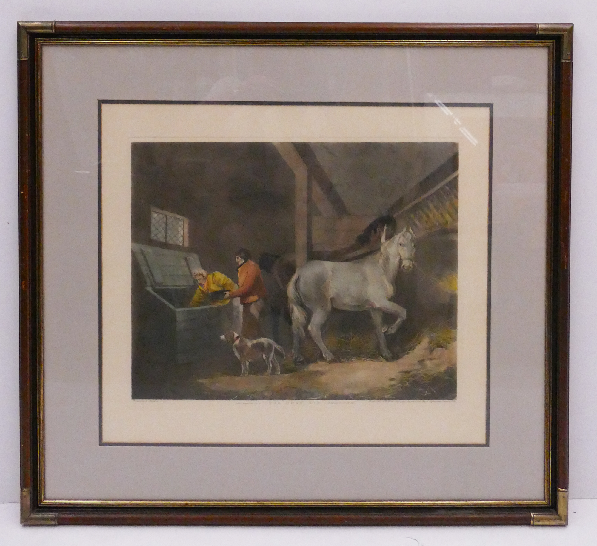 Appraisal: George Moreland 'The Corn Bin' English Stable Themed Colored Engraving