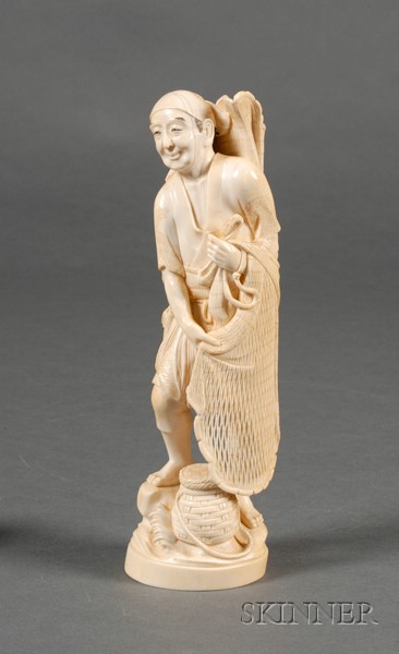 Appraisal: Ivory Carving Japan late th century standing figure of a