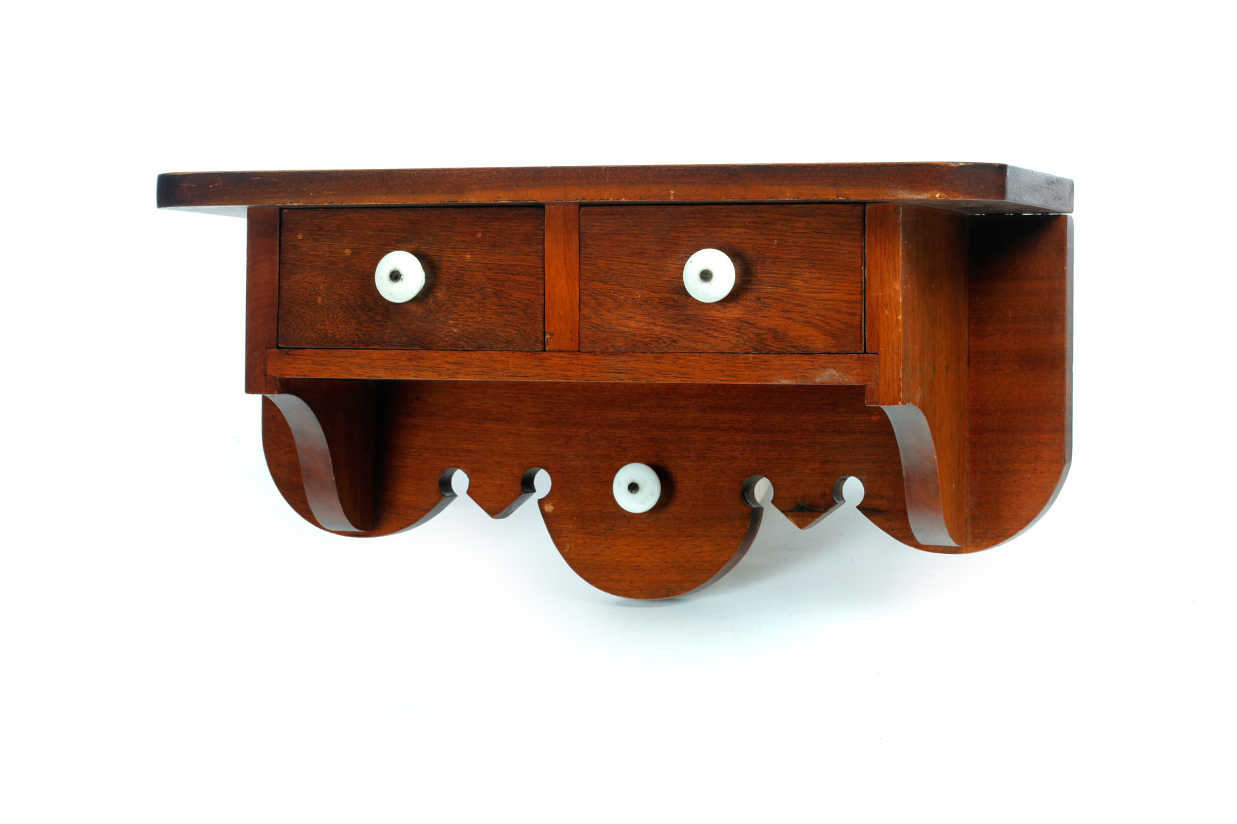 Appraisal: NEW BREMEN OHIO WALNUT HANGING SHELF Late th-early th century