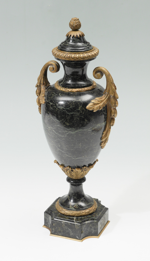 Appraisal: BRONZE MOUNTED FRENCH MARBLE URN th century removable lid bronze