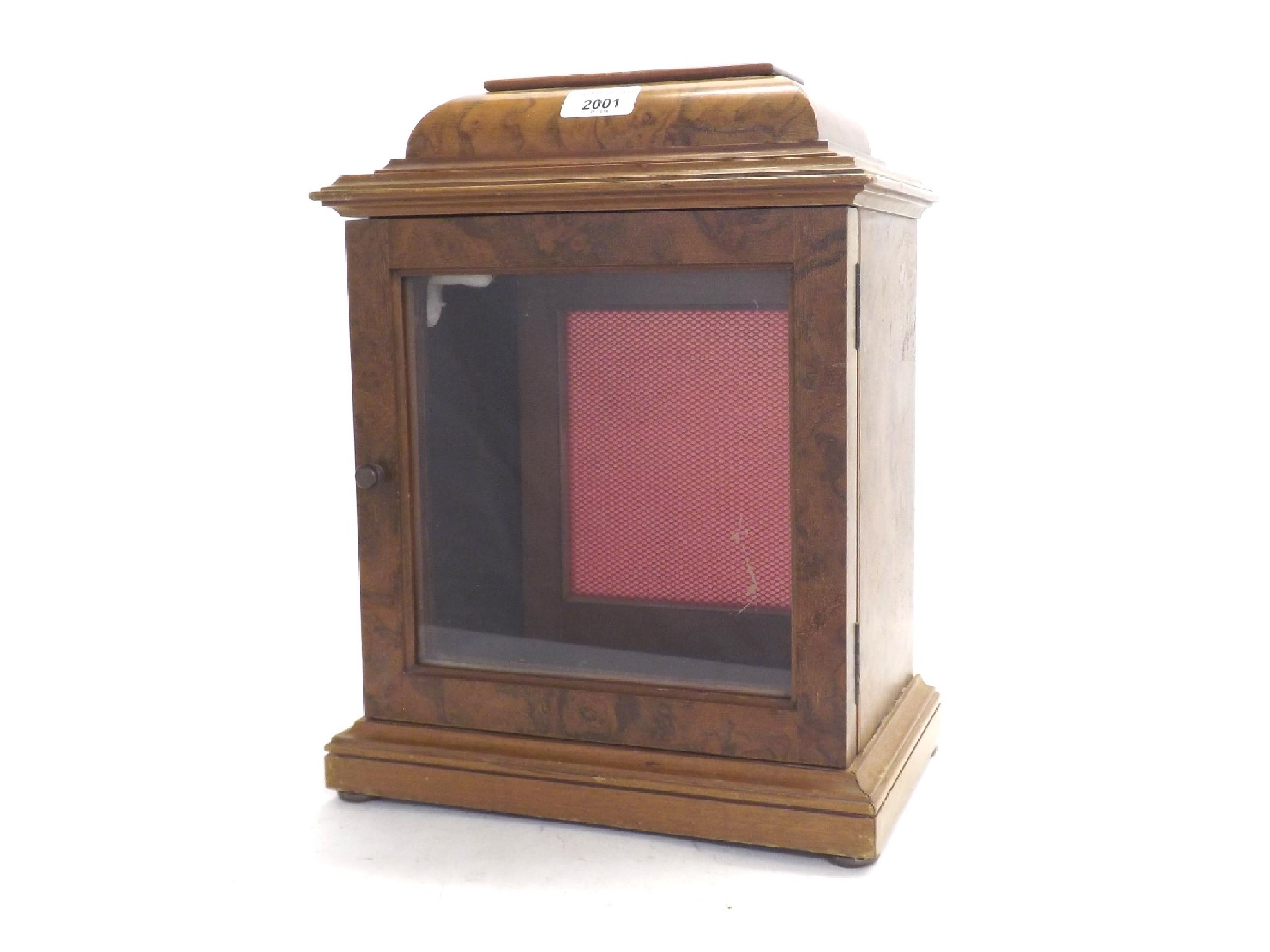 Appraisal: Walnut bracket clock case with aperture for an square dial