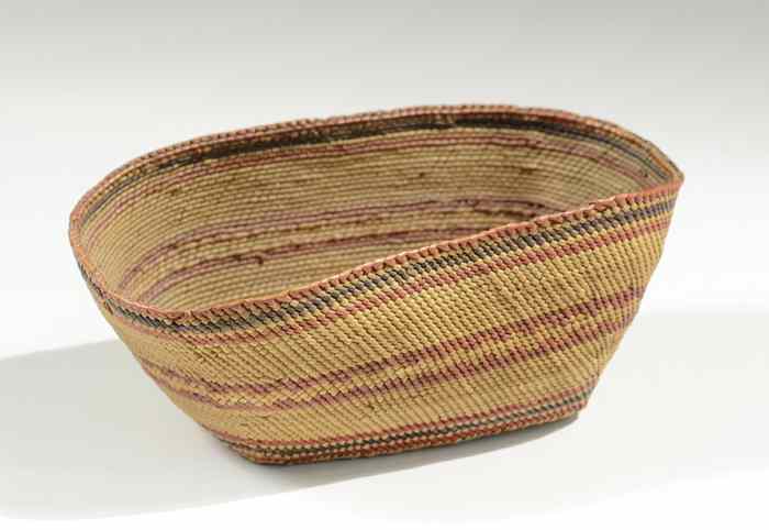 Appraisal: A FINELY WOVEN MAKAH NOOTKA OVOID BASKET of cedar bark