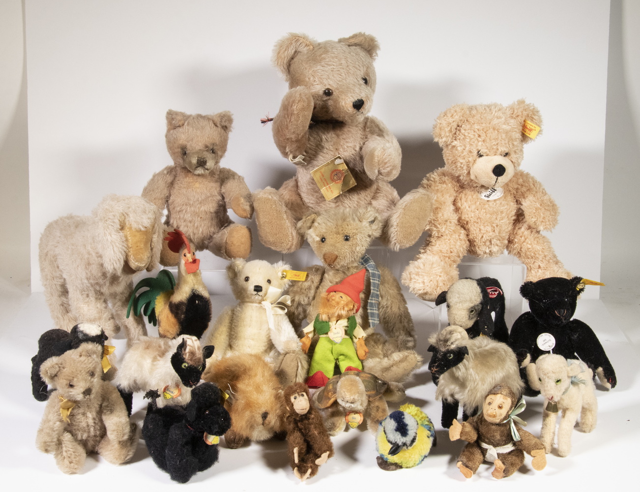 Appraisal: VINTAGE STUFFED ANIMALS MAINLY STEIFF Including Assorted Steiff bears most