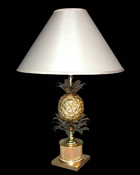 Appraisal: A French gilt bronze and t le 'Pineapple' lamp s