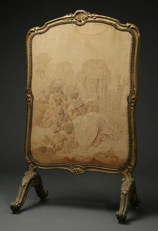 Appraisal: A Louis XV style giltwood fire screen A Louis XV