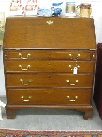 Appraisal: Period Cherry Slant Front Desk original brasses inner compartments wide