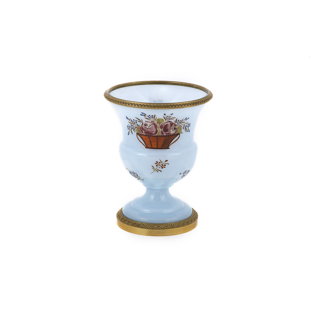 Appraisal: French Gilt-Bronze Mounted Opaline Glass Vase Height inches