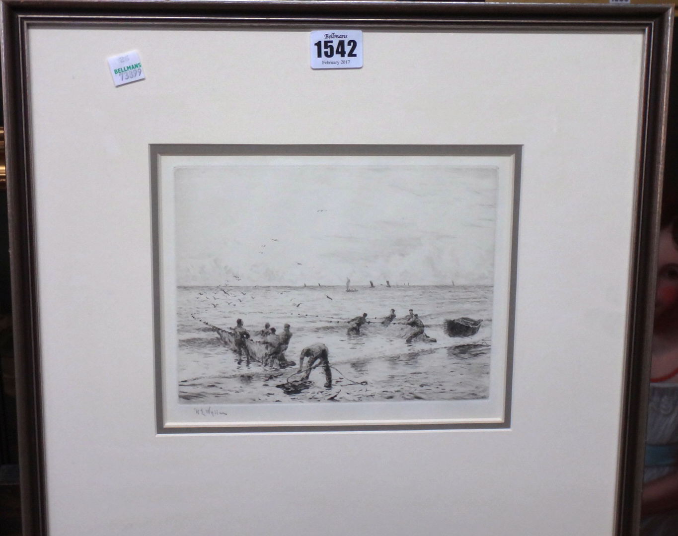 Appraisal: William Lionel Wyllie - Hauling in the nets etching with