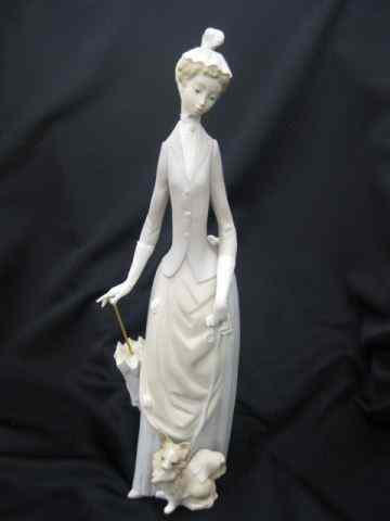 Appraisal: Lladro Porcelain Figurine of Ladywith parasol and a Pekingese by